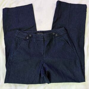 Larry Levine Dark Blue Wide-Leg Stretch Pants Size 10